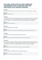 Byu Final Exam Govt-041-S003 American&NewLine;Government And Citizenship Expected&NewLine;Questions With Verified Answers