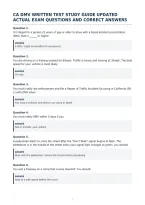 Ca Dmv Written Test Study Guide Updated&NewLine;Actual Exam Questions And Correct Answers