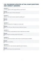 Cdl Passenger Updated Actual Exam Questions&NewLine;And Correct Answers
