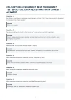 Cdl Section 4 Passenger Test Frequently&NewLine;Tested Actual Exam Questions With Correct&NewLine;Answer
