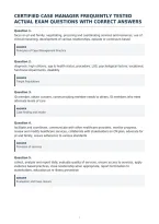 Certified Case Manager Frequently Tested&NewLine;Actual Exam Questions With Correct Answers