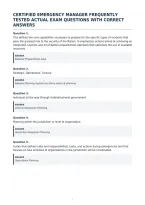 Certified Emergency Manager Frequently&NewLine;Tested Actual Exam Questions With Correct&NewLine;Answers