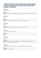 Certified Parks And Recreation Professional&NewLine;&lpar;Cprp&rpar; Updated Actual Exam Questions And&NewLine;Correct Answers