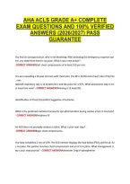 Aha Acls Grade A&plus; Complete &NewLine;Exam Questions And 100&percnt; Verified &NewLine;Answers &lpar;2026&sol;2027&rpar; Pass &NewLine;Guarantee 