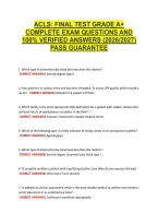 Acls&colon; Final Test Grade A&plus; &NewLine;Complete Exam Questions And &NewLine;100&percnt; Verified Answers &lpar;2026&sol;2027&rpar; &NewLine;Pass Guarantee 