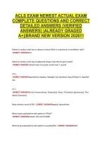 Acls Exam Newest Actual Exam &NewLine;Complete Questions And Correct &NewLine;Detailed Answers &lpar;Verified &NewLine;Answers&rpar; &vert;Already Graded &NewLine;A&plus;&vert;&vert;Brand New Version 2026&excl;&excl;&excl; 