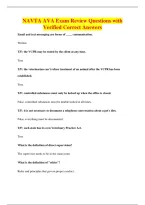 NAVTA AVA Exam Review Questions with&NewLine;Verified Correct Answers