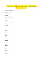 NAVTA AVA Exam Questions with Verified&NewLine;Correct Answers