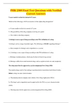 PHR 2500 Final Test Questions with Verified&NewLine;Correct Answers