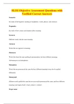 SLO1 Objective Assessment Questions with&NewLine;Verified Correct Answers