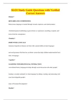 SLO1 Study Guide Questions with Verified&NewLine;Correct Answers
