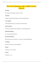 SLO1 Test Questions with Verified Correct&NewLine;Answers