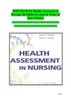 Test Bank For Health Assessment In Nursing&comma; 7th Edition By Janet R&period; Weber And Jane H&period; Kelley &vert; All Chapters 1-34 &vert; Questions & 100&percnt; Verified Answers