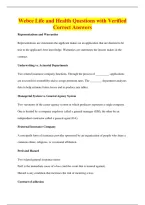 Webce Life and Health Questions with Verified&NewLine;Correct Answers