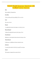 WebCE Health Insurance Questions with&NewLine;Verified Correct Answers