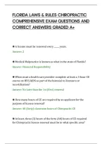 Florida Laws & Rules Chiropractic&NewLine;Comprehensive Exam Questions And&NewLine;Correct Answers Graded A&plus;