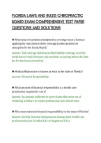 Florida Laws And Rules Chiropractic&NewLine;Board Exam Comprehensive Test Paper&NewLine;Questions And Solutions
