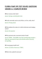 Florida Pump Ops Test Solved Questions&NewLine;Graded A&plus; Complete Review