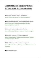 Laboratory Management Exams&NewLine;Actual Paper Solved Questions&NewLine;