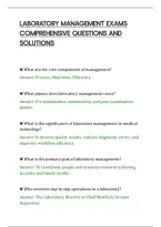 Laboratory Management Exams&NewLine;Comprehensive Questions And&NewLine;Solutions&NewLine;
