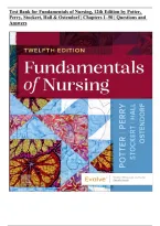 Test Bank for Fundamentals of Nursing&comma; 12th Edition by Potter&comma; Perry&comma; Stockert&comma; Hall & Ostendorf &vert; Chapters 1-50 &vert; Questions and Answers