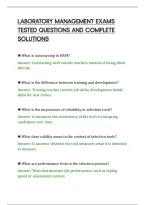 Laboratory Management Exams&NewLine;Tested Questions And Complete&NewLine;Solutions&NewLine;