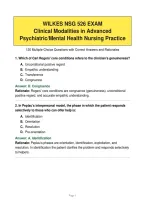 NSG 526 Clinical Modalities in Psychiatric&sol;Mental Health Nursing &mdash; Complete Exam Material