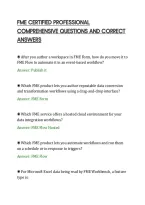 Fme Certified Professional&NewLine;Comprehensive Questions And Correct&NewLine;Answers