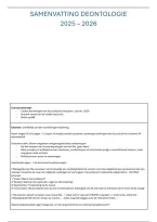 Samenvatting Deontologie  2025&sol;26