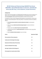 NR 567 Advanced Pharmacology AGACNP Final Exam &NewLine;2026&sol;2027 &vert; 60 Verified Questions & Answers &vert; Chamberlain &NewLine;University NP Prep &vert; 6 Core Domains &vert; Instant Download &period; 