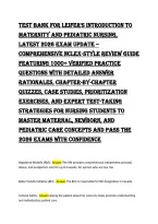 Test Bank for Introduction to Maternity and Pediatric Nursing by Leifer &ndash; Practice Questions&comma; Answers & Rationales for Nursing Students&NewLine;