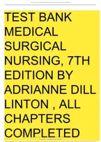 Test Bank For Medical-Surgical Nursing&comma; 7th Edition By Adrianne Dill Linton And Mary Ann Matteson &vert; All Chapters &vert; Questions & 100&percnt; Verified Answers And Rationales &vert; A&plus; Graded &vert; Latest