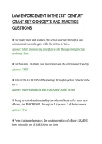 Law Enforcement In The 21St Century&NewLine;Grant Key Concepts And Practice&NewLine;Questions&NewLine;