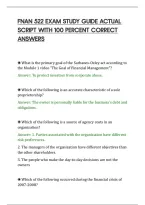 Fnan 522 Exam Study Guide Actual&NewLine;Script With 100 Percent Correct&NewLine;Answers
