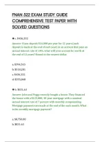 Fnan 522 Exam Study Guide&NewLine;Comprehensive Test Paper With&NewLine;Solved Questions&NewLine;