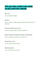 Fnp Leik Final Paper Study Guide&NewLine;Solved Questions Verified