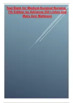 Test Bank For Medical-Surgical Nursing&comma; 7th Edition By Adrianne Dill Linton And Mary Ann Matteson&vert; All Chapters &vert; Questions & 100&percnt; Verified Answers And Rationales