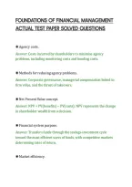 Foundations Of Financial Management&NewLine;Actual Test Paper Solved Questions