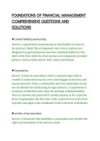 Foundations Of Financial Management&NewLine;Comprehensive Questions And&NewLine;Solutions