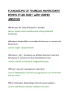 Foundations Of Financial Management&NewLine;Review Study Sheet With Verified&NewLine;Answers
