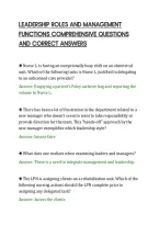 Leadership Roles And Management&NewLine;Functions Comprehensive Questions&NewLine;And Correct Answers&NewLine;