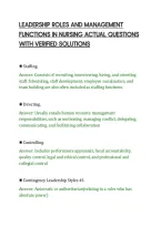 Leadership Roles And Management&NewLine;Functions In Nursing Actual Questions&NewLine;With Verified Solutions&NewLine;