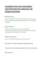 Leadership Roles And Management&NewLine;Functions Practice Questions And&NewLine;Detailed Solutions