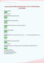 Anatomy Mcgraw Hill Exam Questions and Answers Verified Solutions&NewLine;Latest Update