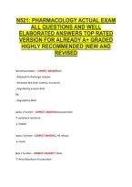 N521&colon; Pharmacology Actual Exam &NewLine;All Questions And Well &NewLine;Elaborated Answers Top Rated &NewLine;Version For Already A&plus; Graded &NewLine;Highly Recommended &vert;New And &NewLine;Revised 