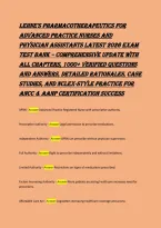 Lehne's Pharmacotherapeutics for Advanced Practice Nurses and Physician Assistants&colon; The Ultimate Guide to Evidence-Based Drug Therapy&comma; Prescribing&comma; and Clinical Pharmacology for NPs and PAs&NewLine;&NewLine;