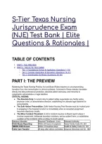 S-Tier Texas Nursing Jurisprudence Exam &lpar;NJE&rpar; Test Bank &vert; Elite Questions & Rationales &vert; 2026&sol;2027