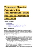 2026&sol;2027 S-Tier Tennessee Nursing Jurisprudence Exam & Practice Act Test Bank &lpar;Verified Q&A&rpar;