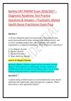 Barkley DRT PMHNP Exam 2026&sol;2027 &ndash; Diagnostic Readiness Test Practice Questions & Answers &vert; Psychiatric Mental Health Nurse Practitioner Exam Prep