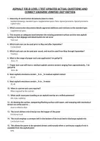 Asphalt Field Level I Test Updated Actual Questions And&NewLine;Correct Answers Verified 2027 Edition